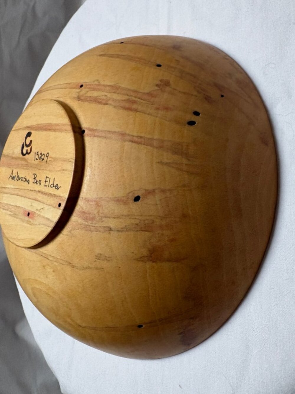 Warren Carpenter Ambrosia Box Elder Bowl • Signed • Hand‑Turned Art - Picture 7 of 9